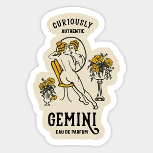 Gemini Eau De Parfum: Curisouly Authentic" Cool Zodiac Art Sticker